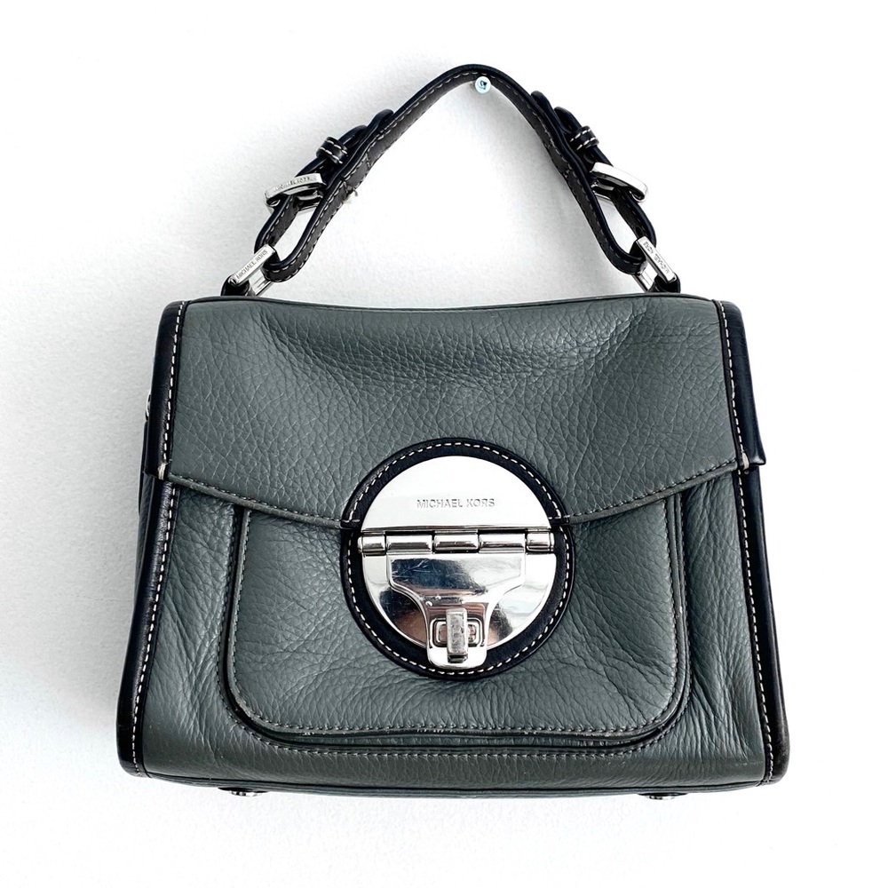Michael Kors “Margo” Gray Turnlock Top Handle Bag